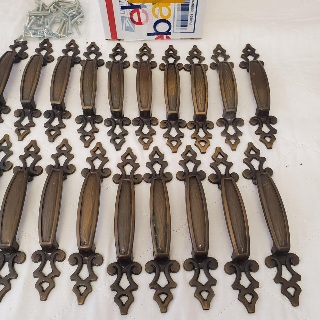 Lot of 23 Vintage Bronze Amerock Carriage Cabinet Drawer Pulls Handle #6