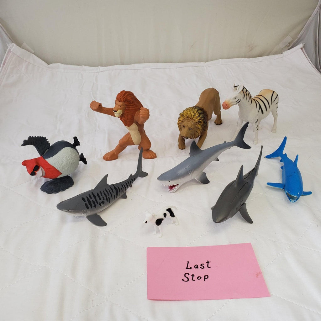 Lot of Assorted Lion, Zebra, Fishes & other Animals Toy Figures