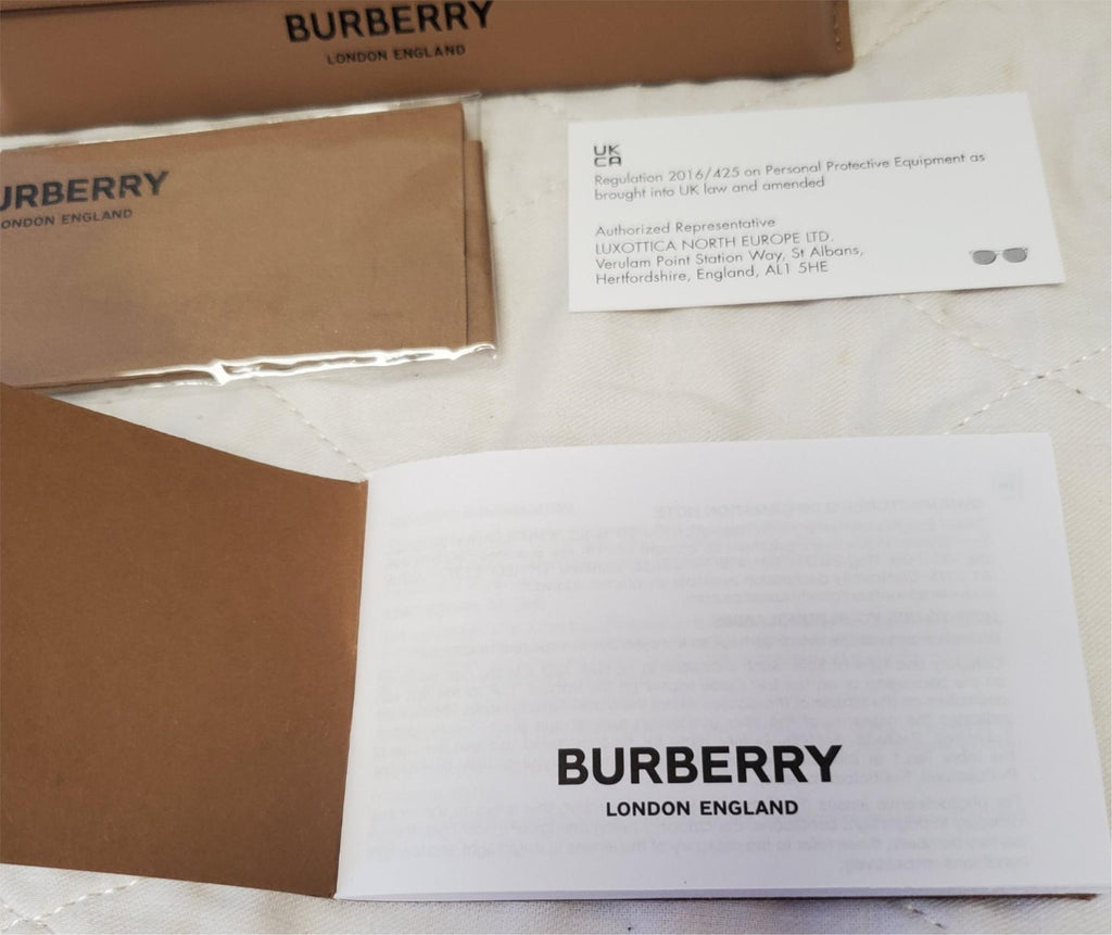 Burberry Brown Leather Sunglasses Case with Microfiber Cloth