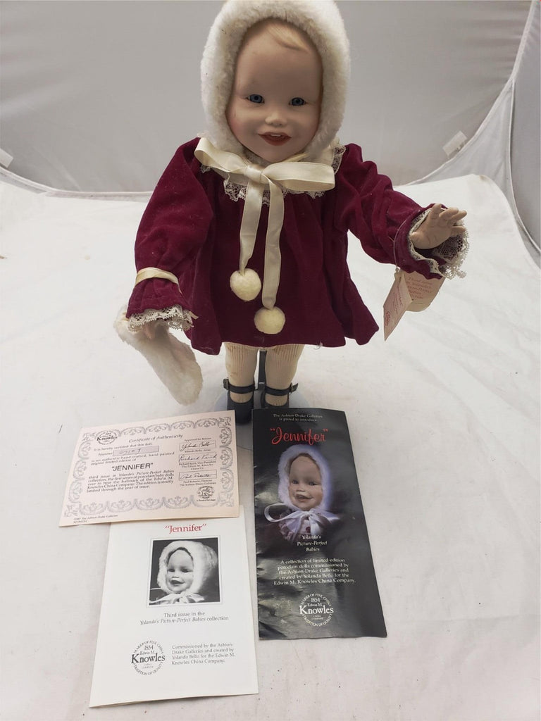 Yolanda Bello Jennifer Doll by Ashton Drake Galleries Porcelain Doll Red Dress