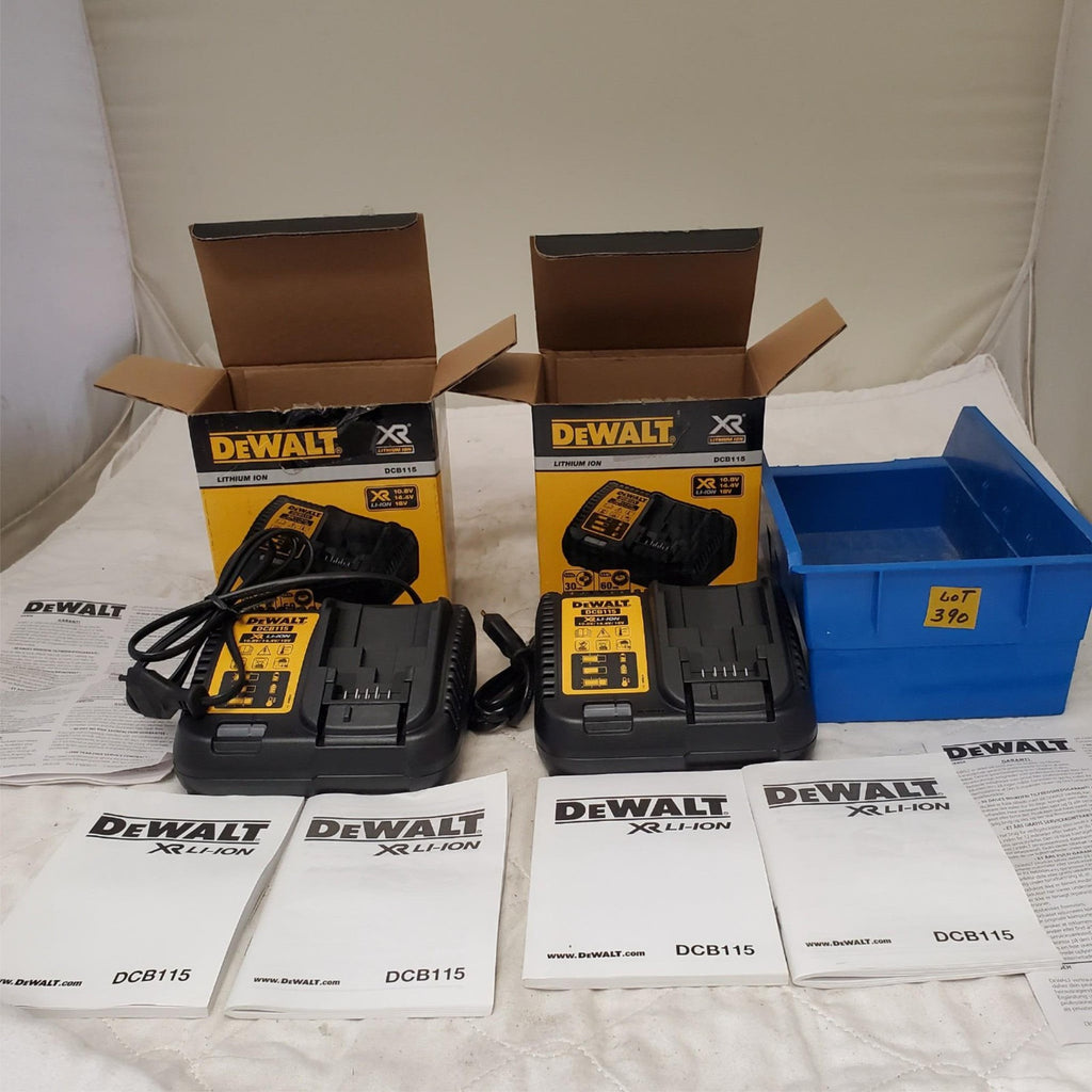 Lot of DEWALT DCB115 12-Volt to 20-Volt Lithium-Ion Battery Charger LOT 390