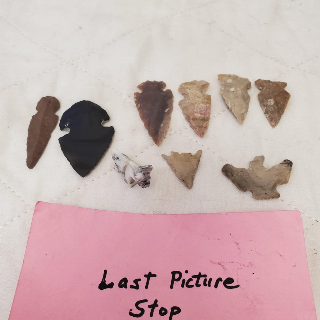 Lot of Arrowhead Carved Animal Pottery Stone Pieces