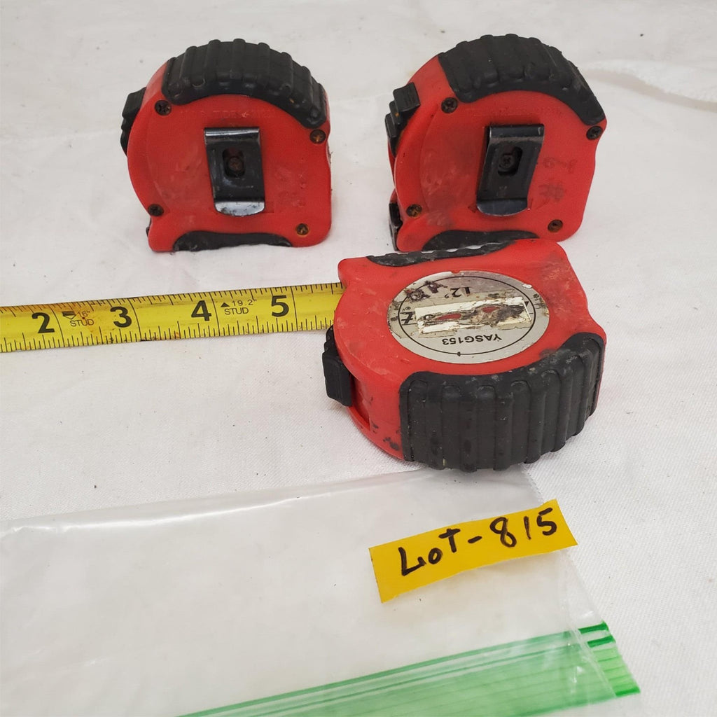 Lot of 3  Blue-Point 12' Feet Tape YASG153 Measure Soft Grip LOT-815