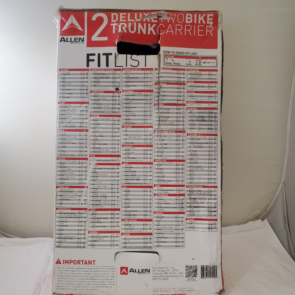 Allen Sports 102DN Deluxe Two Bike Trunk Carrier