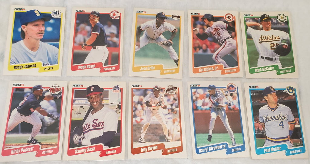 Vintage 1990 Fleer Most Valuable Baseball Trading Cards Lot Of 10