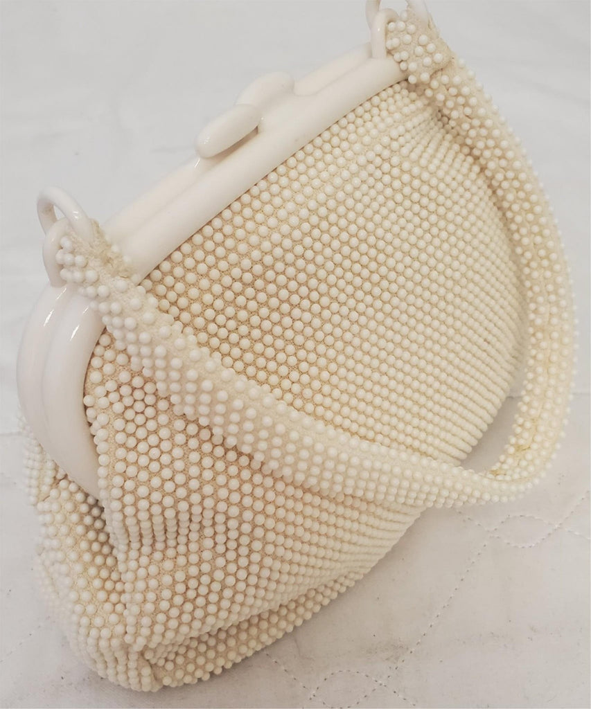 Vintage Gaymode Ivory Raffia Beaded Purse