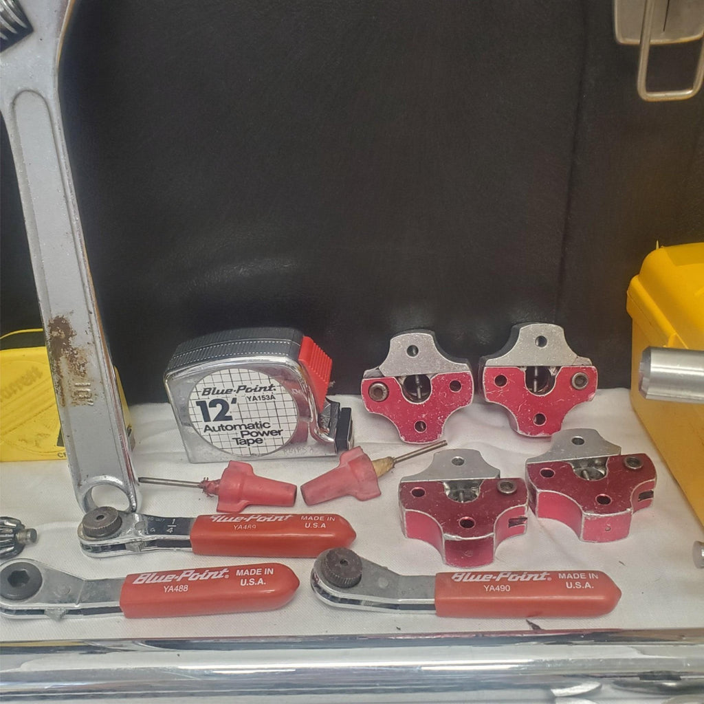 Lot of Assorted Plumbing and Pipe Fitting Tools with Chain Wrenches and Toolbox