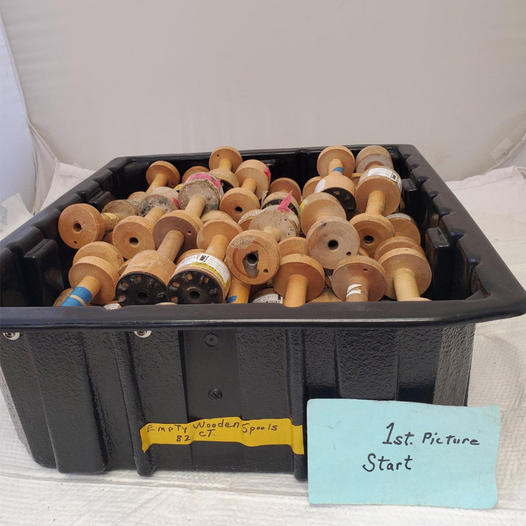 Lot of 82 Empty Wooden Spools