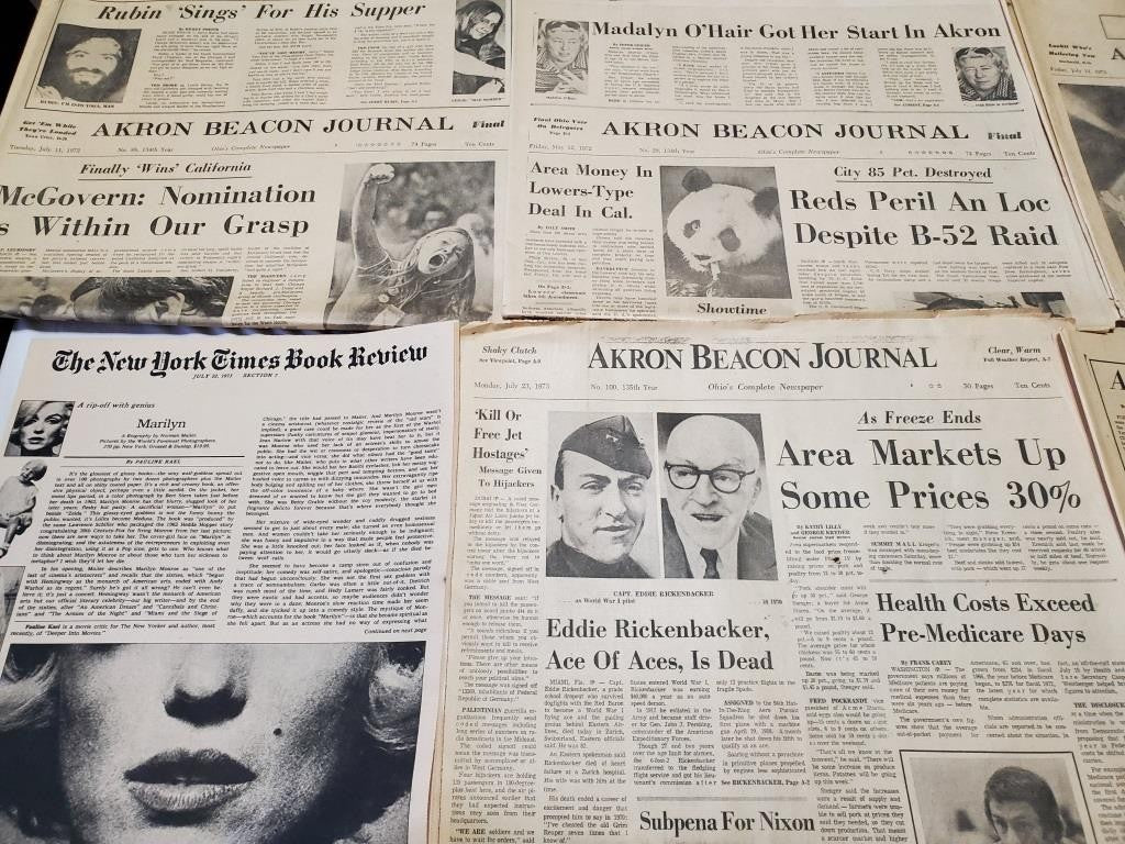 Akron Beacon Journal The Plain Dealer and New York Times Book Review Newspapers