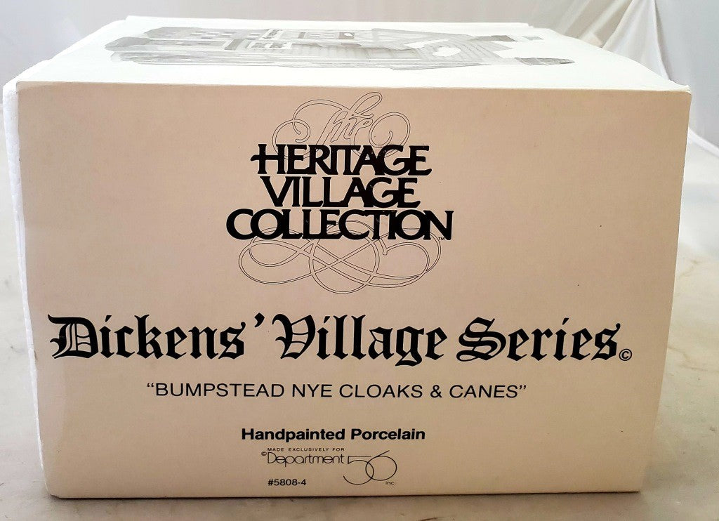 Dept 56 Dickens' Village Series"Bumpstead Nye Cloaks and Canes" #5808-4