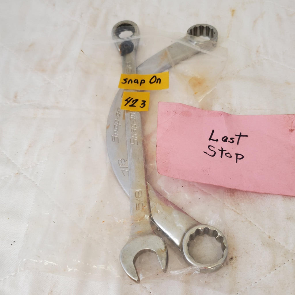 Lot of Snap On 7/8–15/16" Half-Moon Wrench & 5/8" Combination Wrench LOT 423