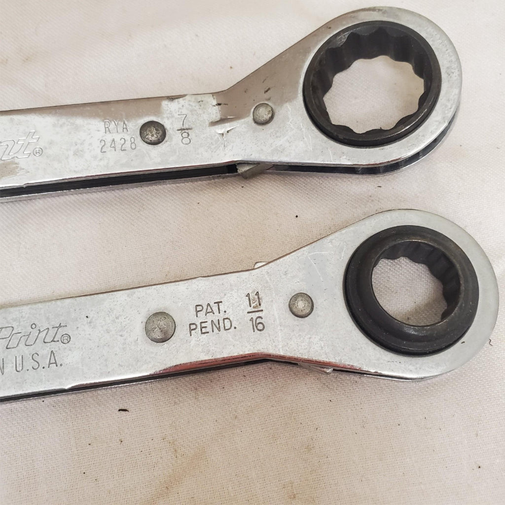 Lot of 2 Blue Point Offset Double Ratcheting Wrench Set LOT-725