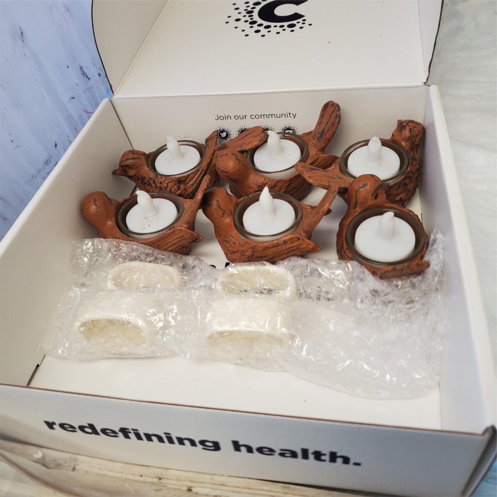 Decorative Bird Tea Light Holder Set and Napkin Holders