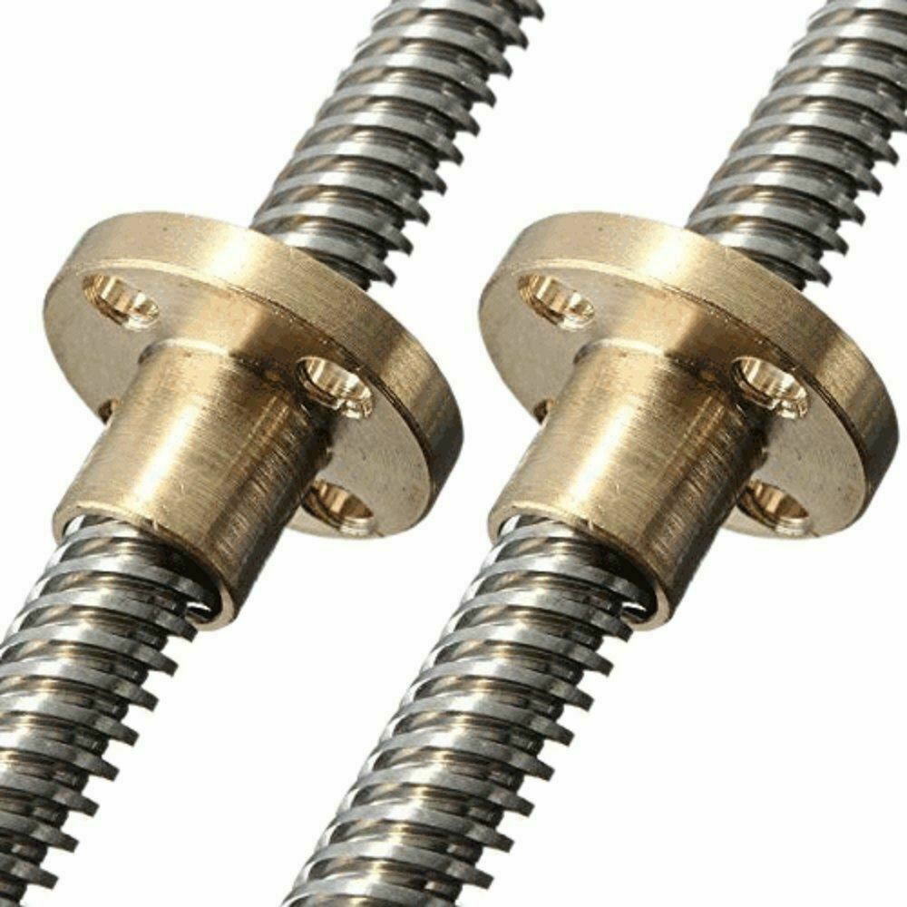 T8 Lead Screw 2mm/8mm Length 200-900mm Spindle Screw Kit