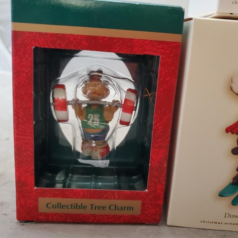 Lot of 4 Hallmark Moose On The Loose Downhill Thrills What a Handy Guy Ornament