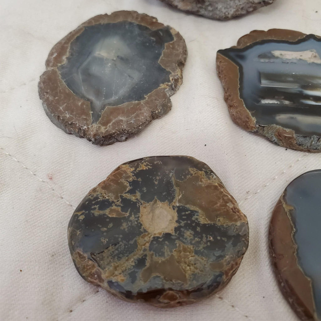 Collection of Natural Beautiful Agate Geode Druzy Slices