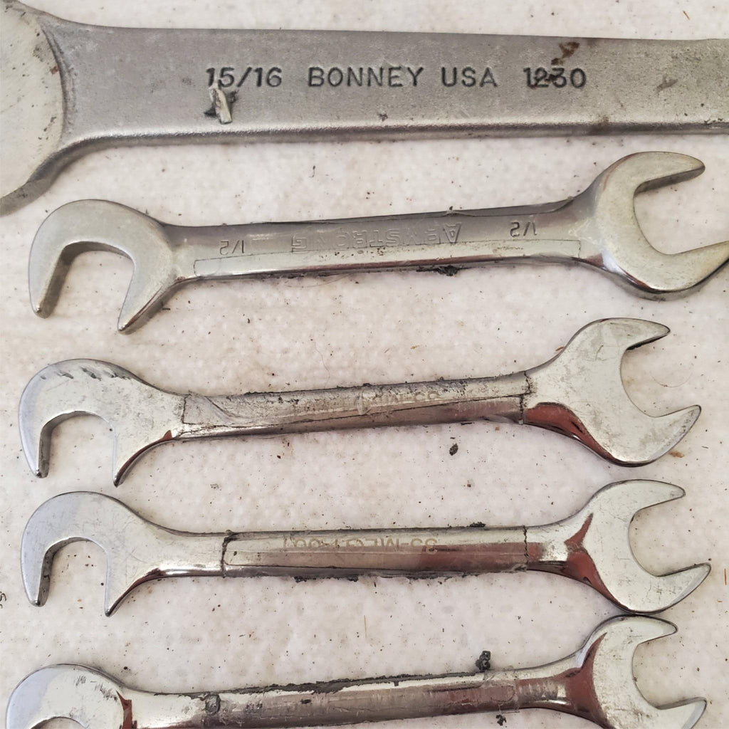 Lot of Assorted 4 Way Angle Head Open End, Crowfoot & other Wrenches LOT 472