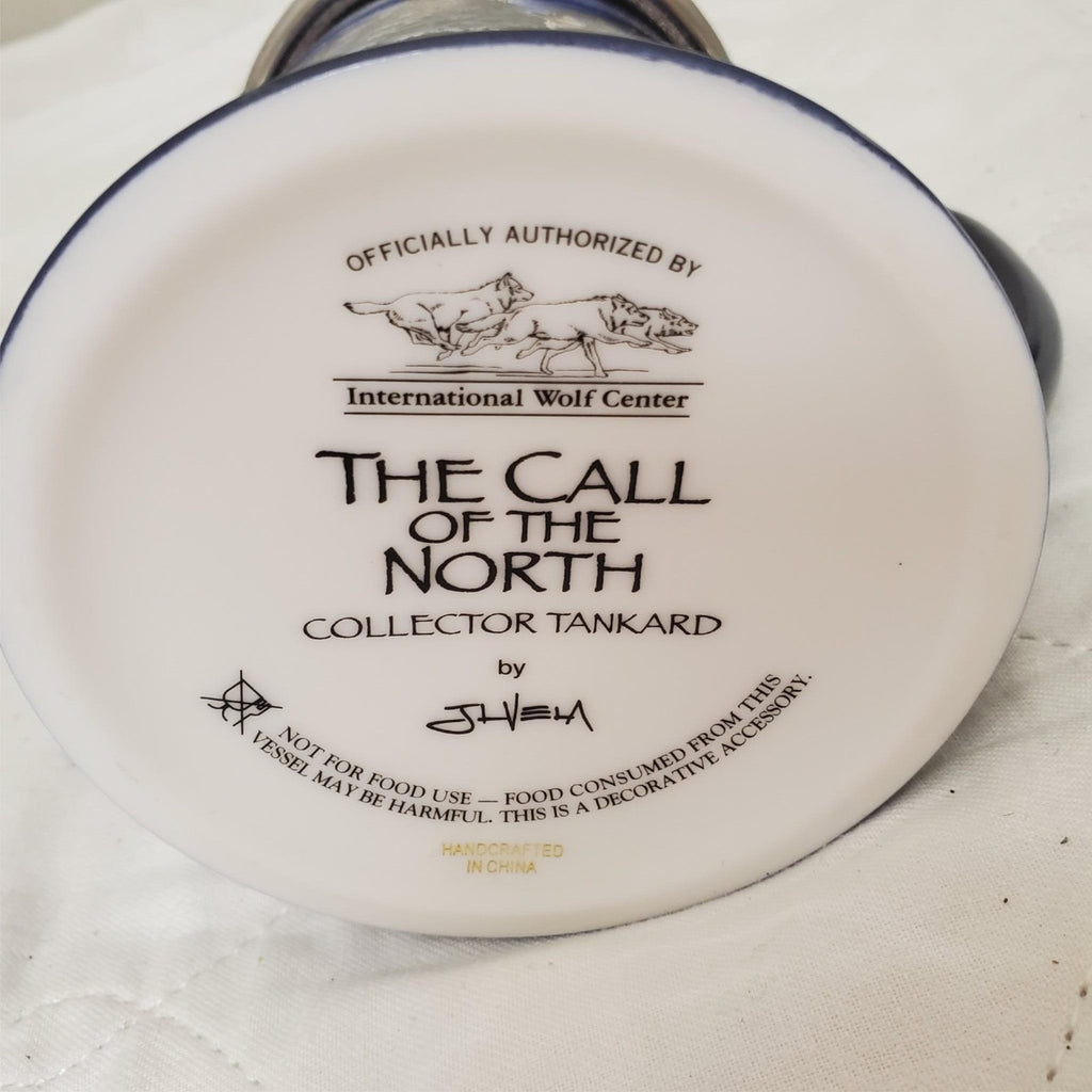 The Franklin Mint Wolf Center Call of The North Tankard Collector Stein