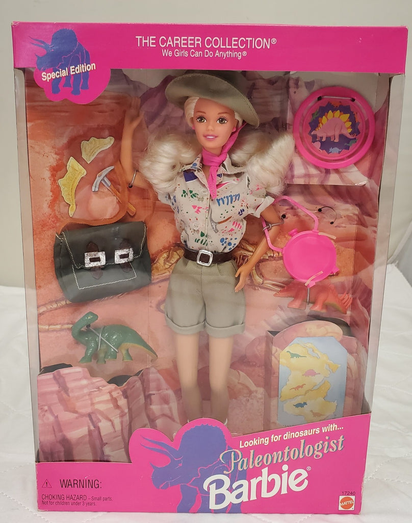 Vintage Paleontologist Barbie Career Doll with Fossils Safari Outfit 90s STEM