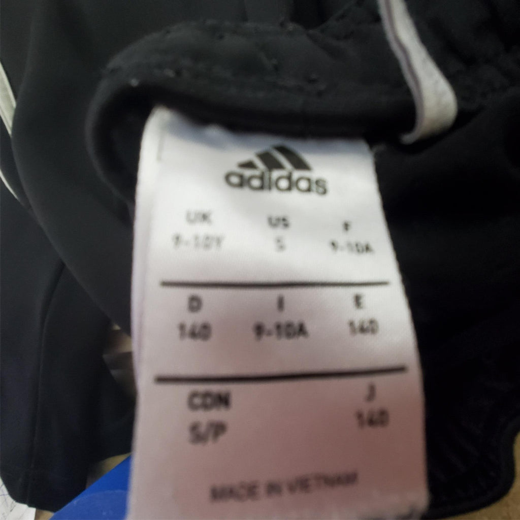 Adidas Pants Boys Medium Gray White Striped Casual Gym Workout Zipper Youth