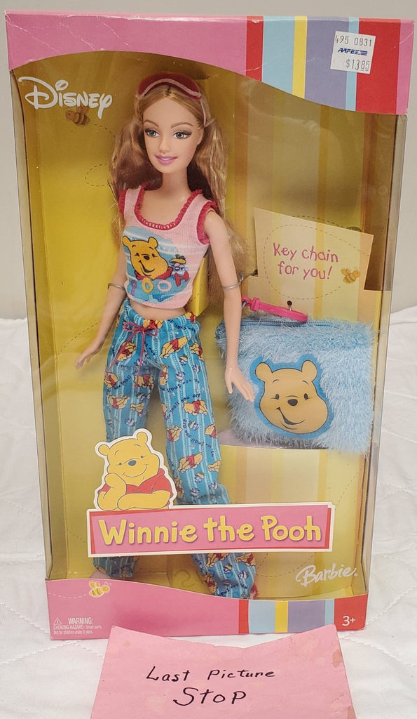1990s Barbie Winnie the Pooh Pajama Party Doll Disney Blue PJs Keychain Gift