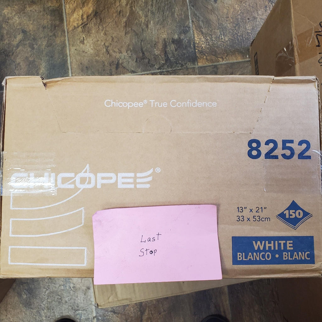 Chix 8252 Cotton Food Service Towels - WHT/RD (150/CT) New