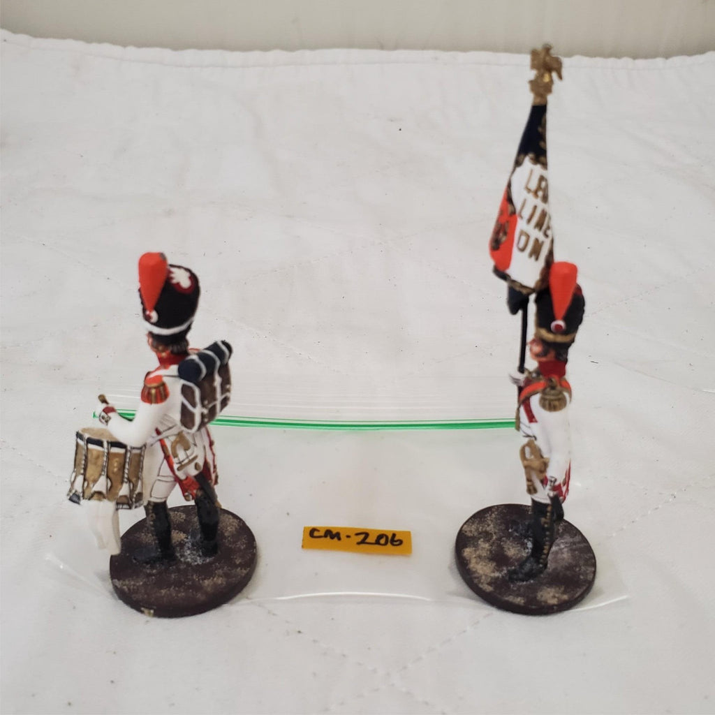 Hand Painted Metal Toy Soldier Drummer and Flag Bearer CM-206
