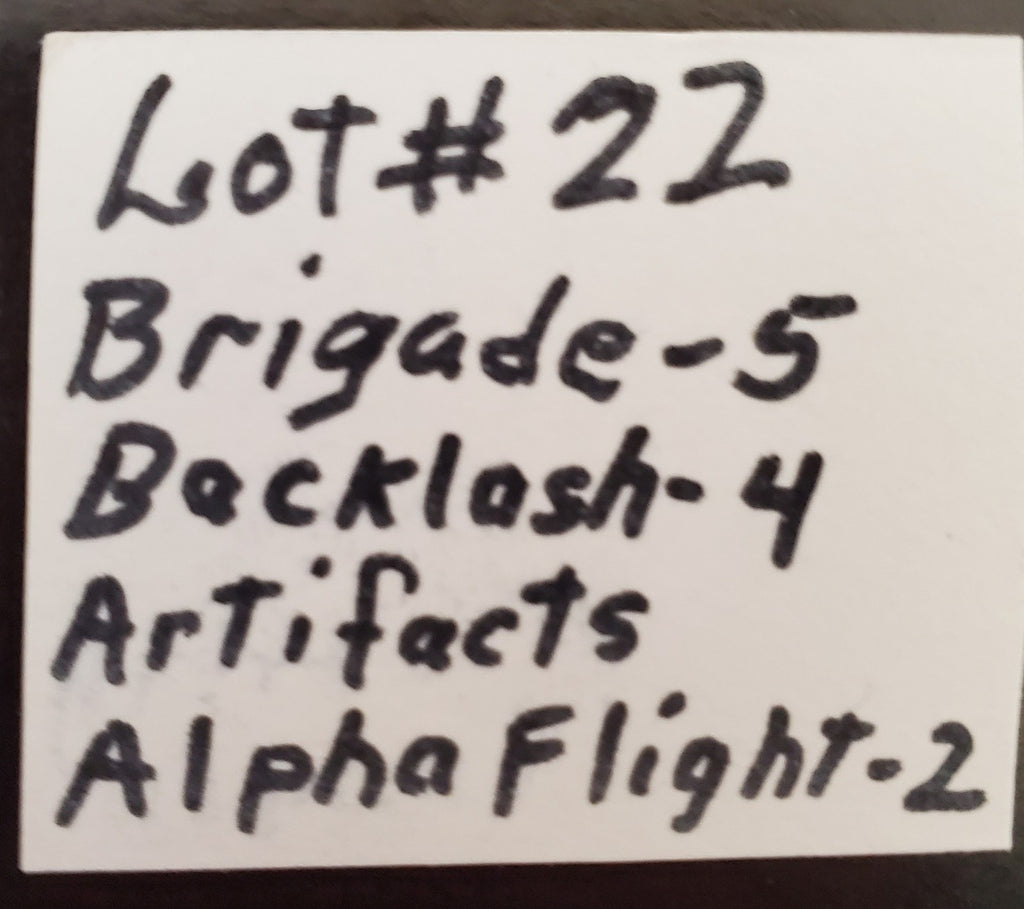 Lot of 12 Brigade Backlash Artifacts & Marvel Comic Books #22