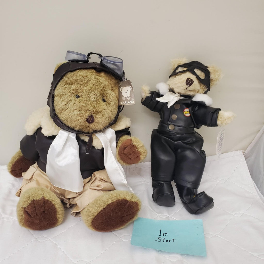 Aviator Pilot Bear Plush With Jacket Cap Scarf Goggles & Bear of Long Stuff Toy