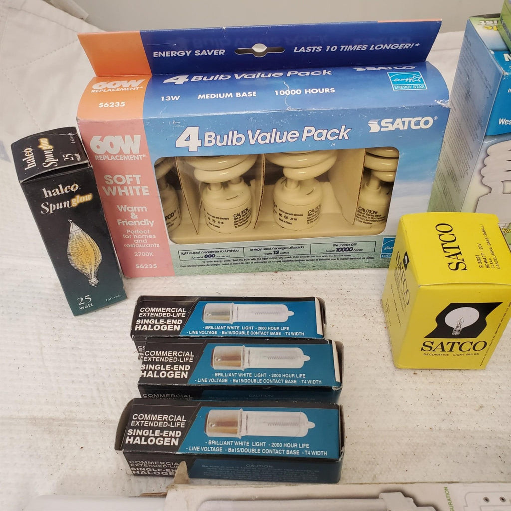 Lot of Multi Brand Assorted Light Bulbs Reflectors