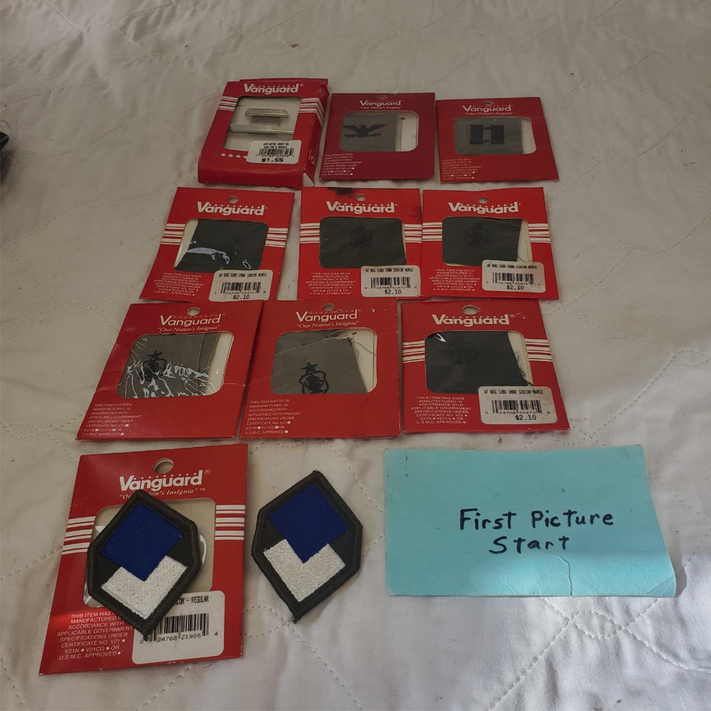 Lot of Vanguard Military Pins and Patches