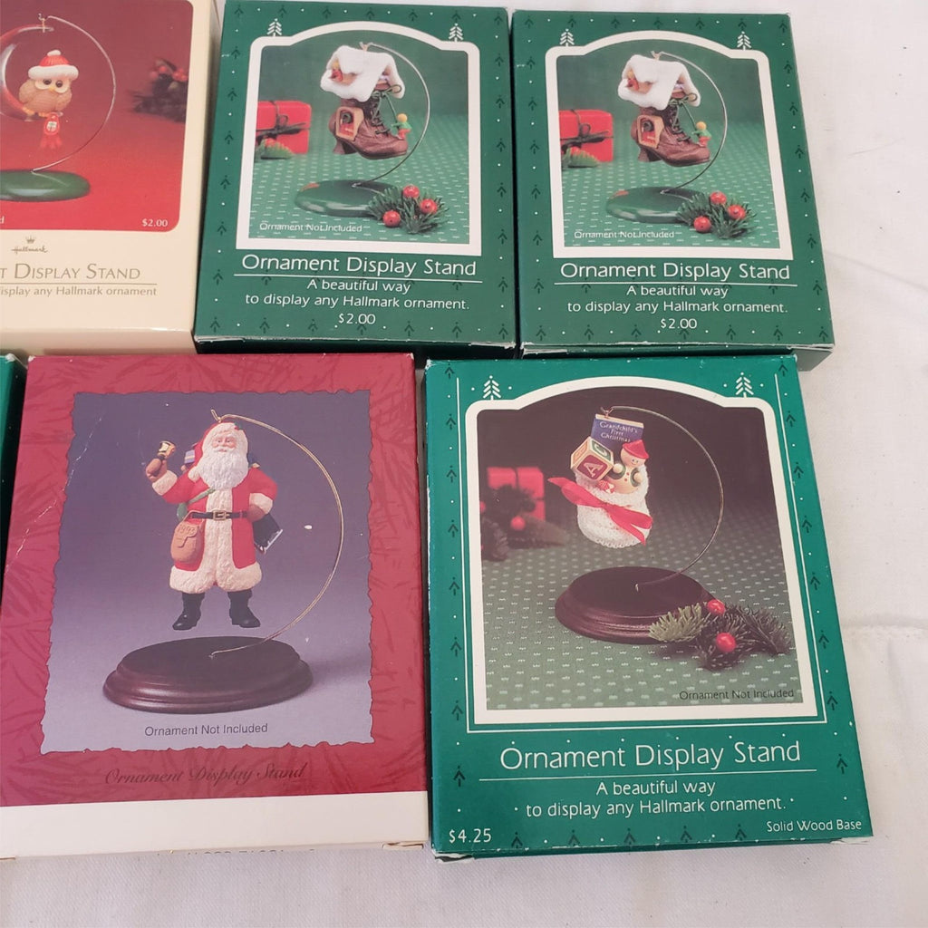 Lot of 7 Assorted Hallmark Ornaments Display Stands