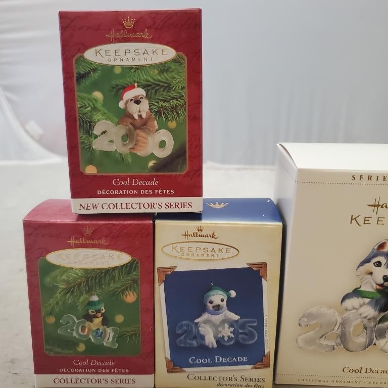 Hallmark Keepsake 2000-2006 Cool Decade and OUR FAMILY Photo Holder Ornaments