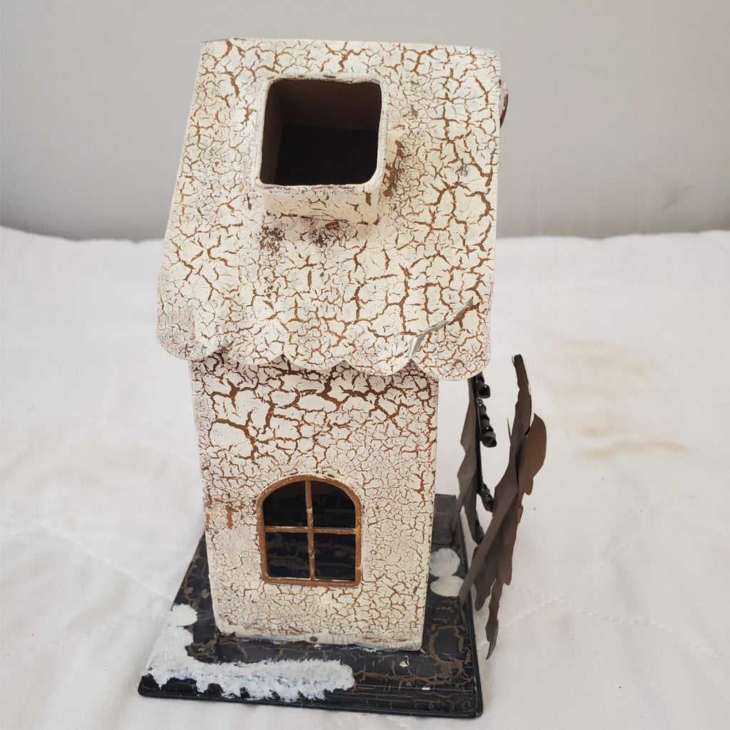 Metal Miniature Santa Claus House Adorable Candle Holder