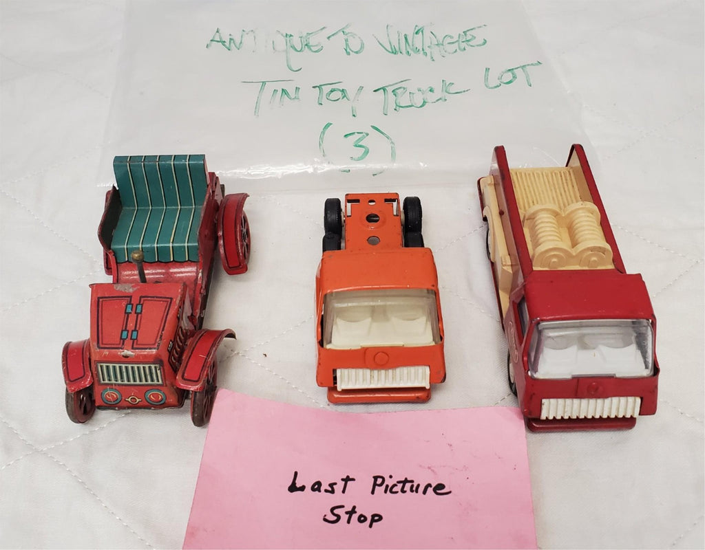 Lot of 3 Vintage Tonka & Others Brand Metal Toy Truck