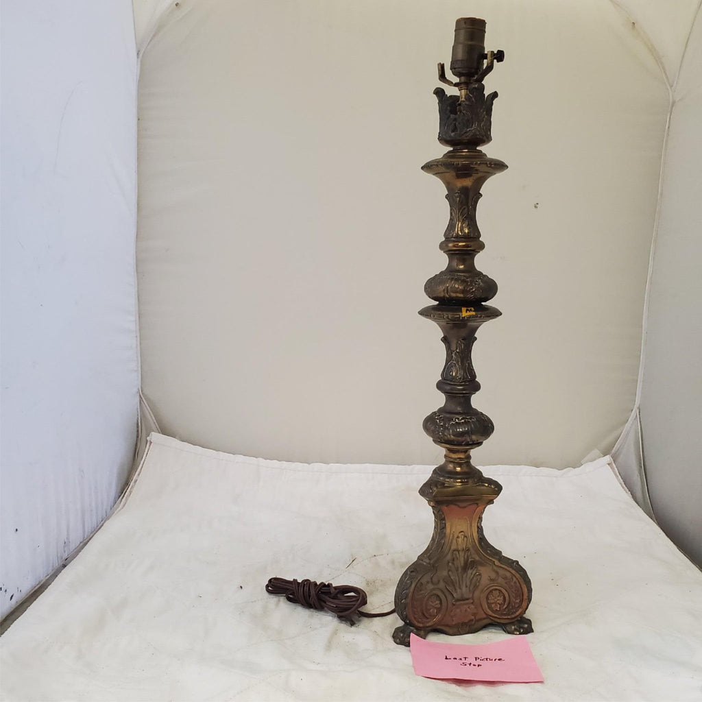 Vintage Solid Brass Claw Foot Table Lamps A6