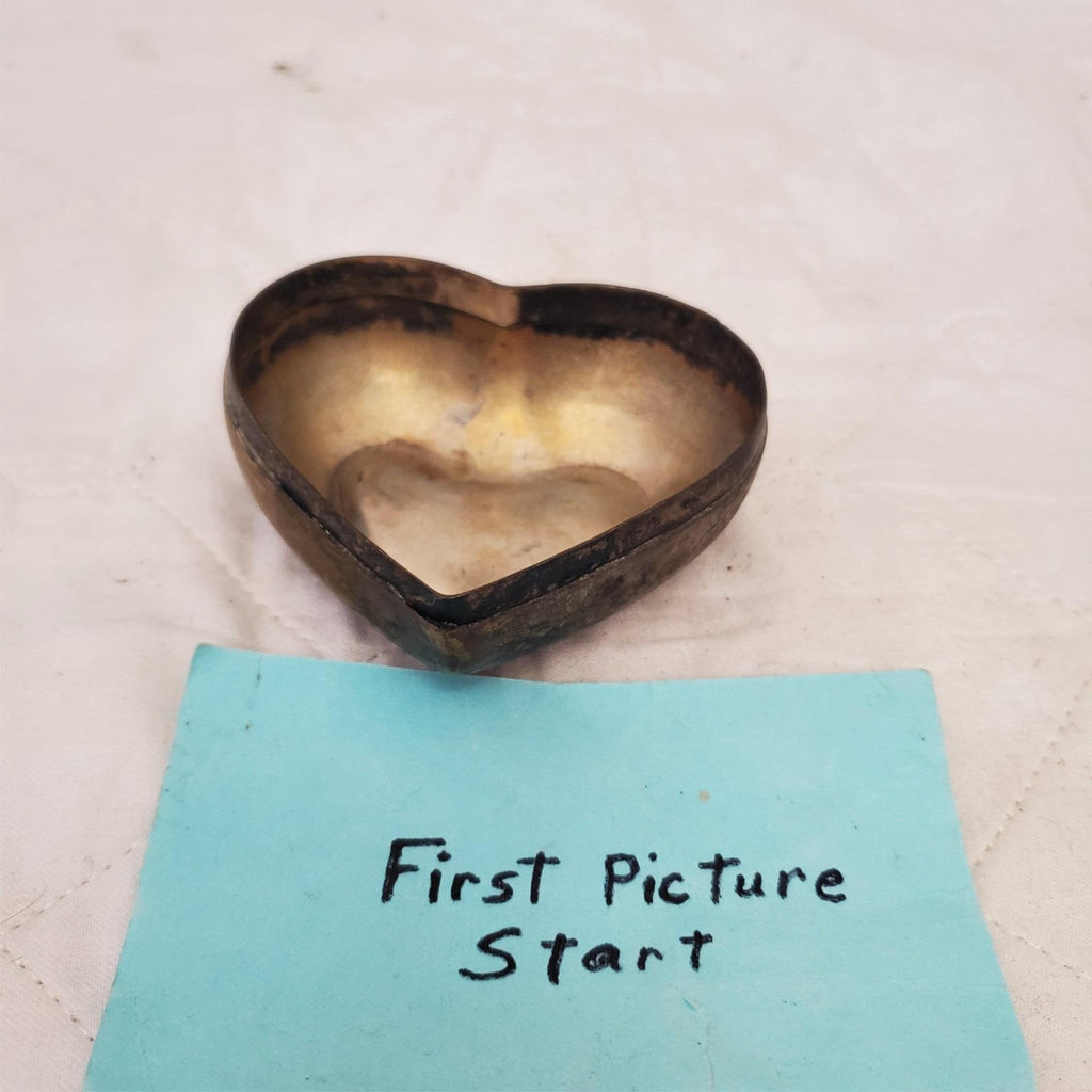 Vintage Brass Heart Shaped Trinket Dish