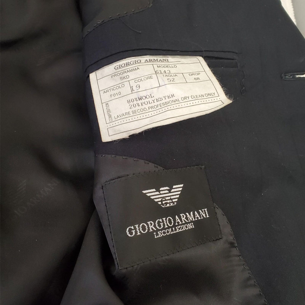 Giorgio Armani 6143 LECOLLEZIONI Wool Black Mens Blazer Coat Jacket 52R