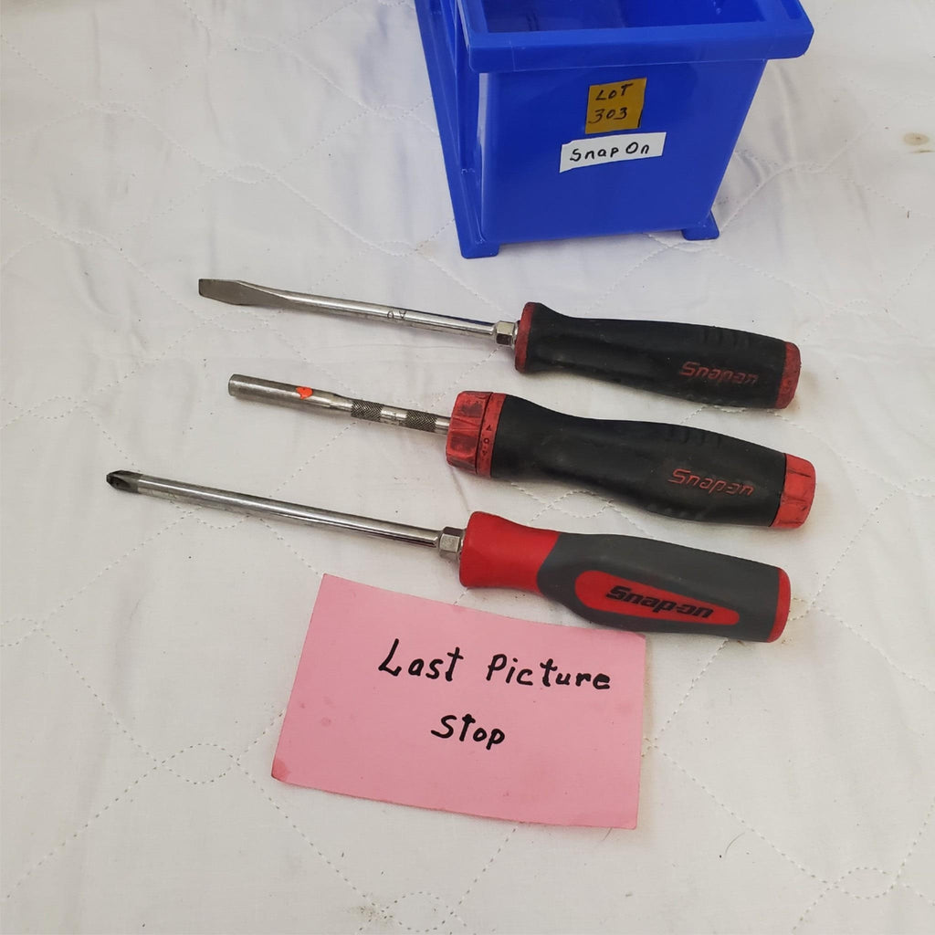 Lot of 3 Snap-on Soft Grip Ratcheting Screwdriver Set LOT-303