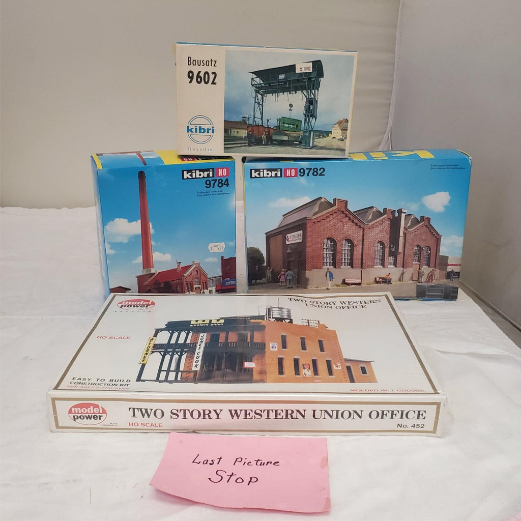 Lot of 4 Vintage HO Scale9784,9602,9782 Kibri Model Power Western Union Building