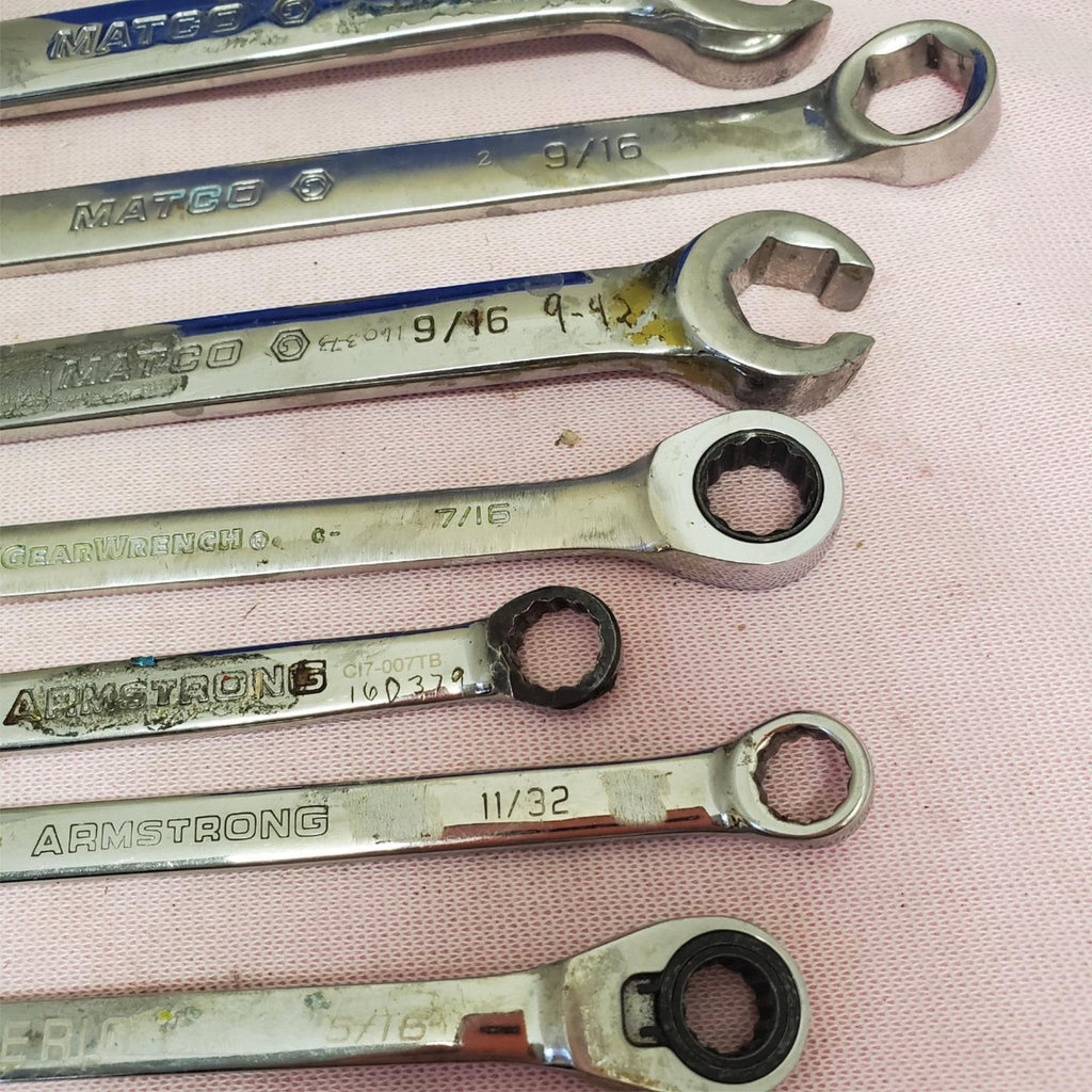 Lot of 8 Assorted Open-End Combination Wrench Set LOT-173