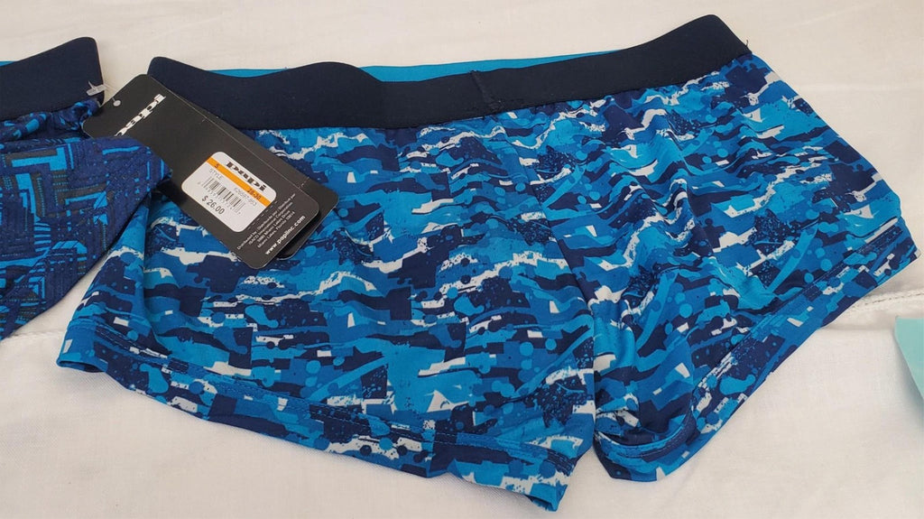 Pack of 2 Papi Men's Brazilian Blue Camouflage Trunks Size S 28-30
