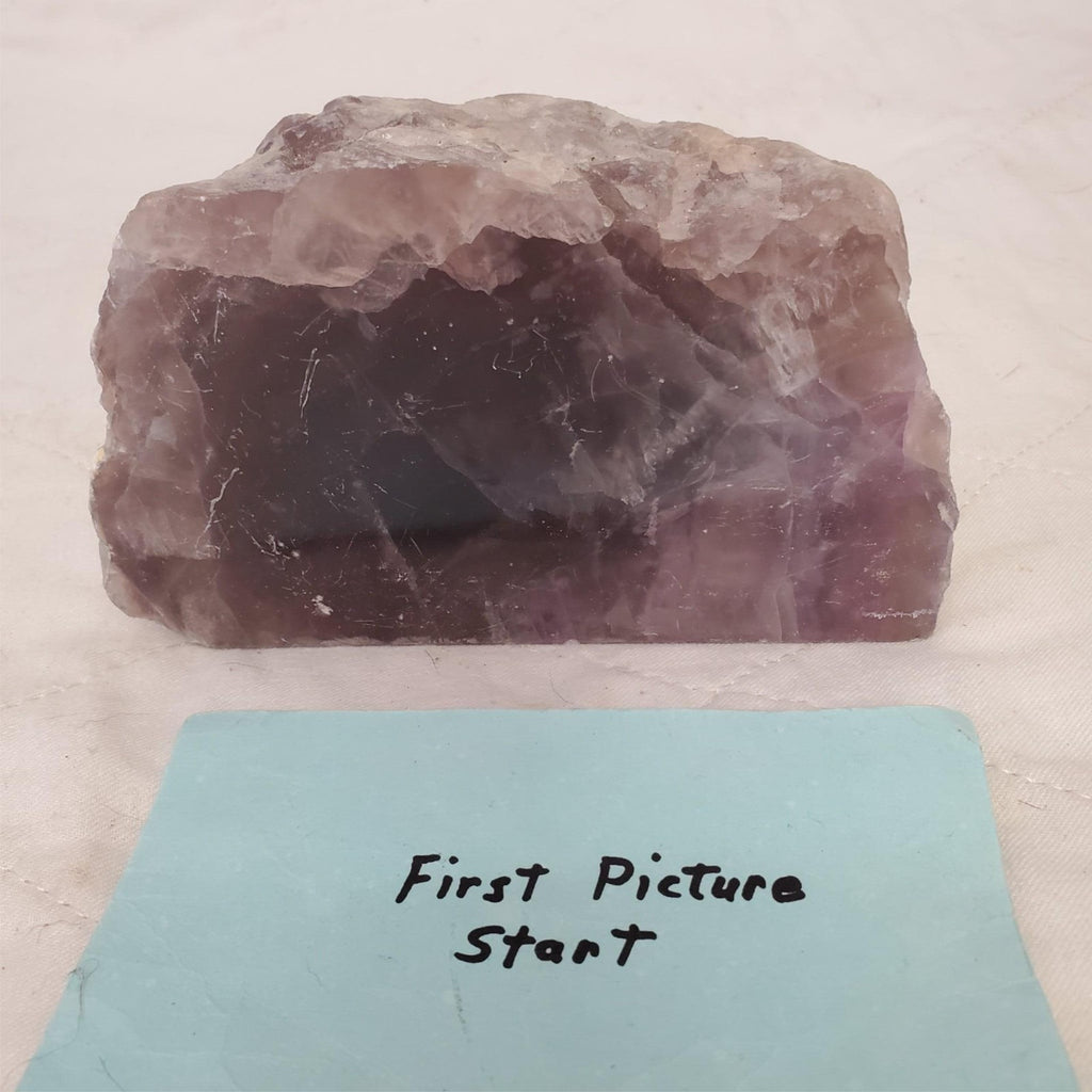 Natural Lepidolite Crystal Sliced Coarse Purple Mica Rock