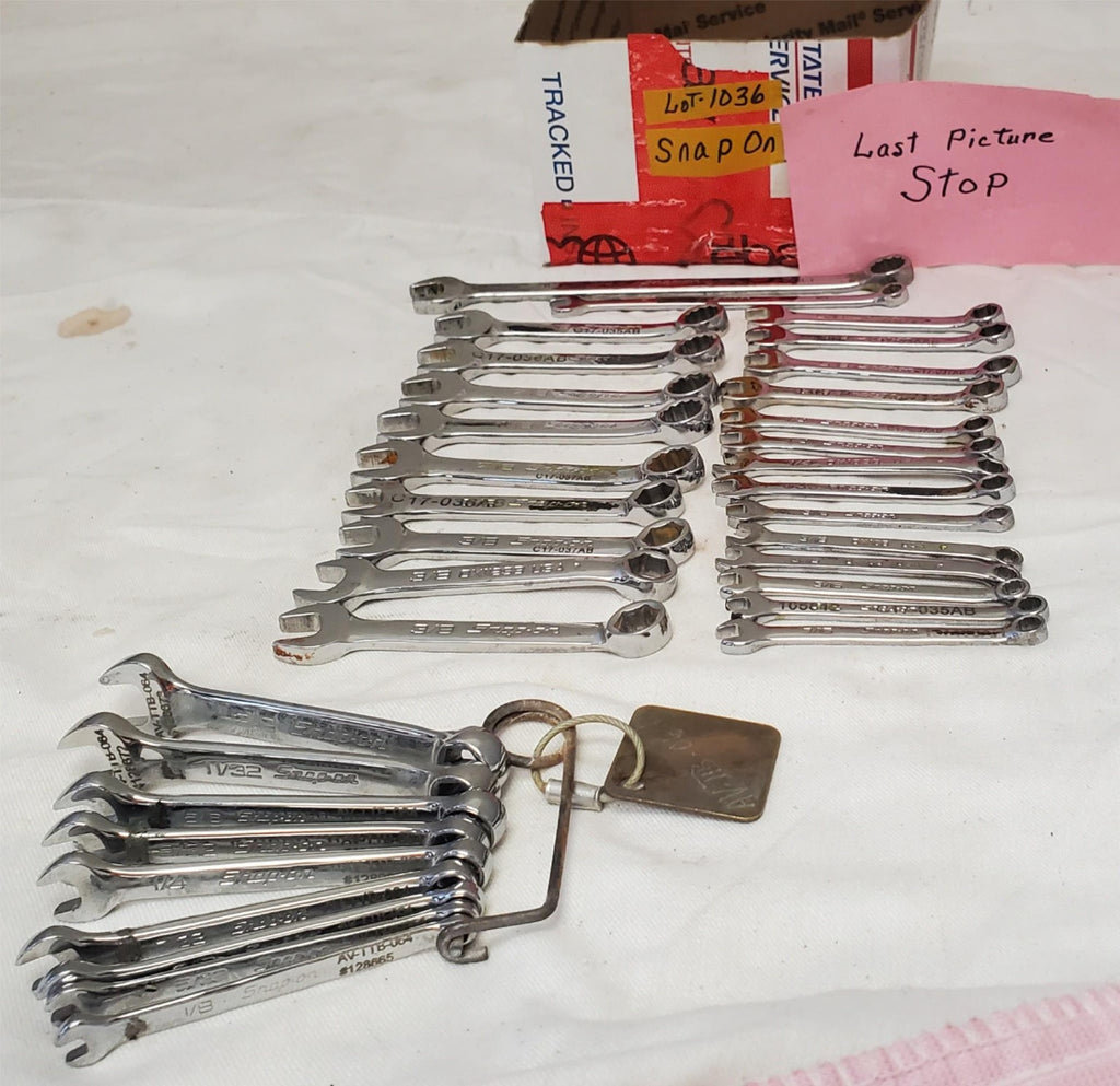 Lot of 34 Assorted Snap on Combination Wrench Set LOT-1036