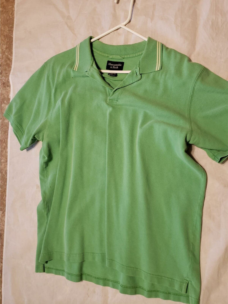 Vintage Abercrombie & Fitch Men Polo SizeXL Green Cotton Short Sleeve & Collared