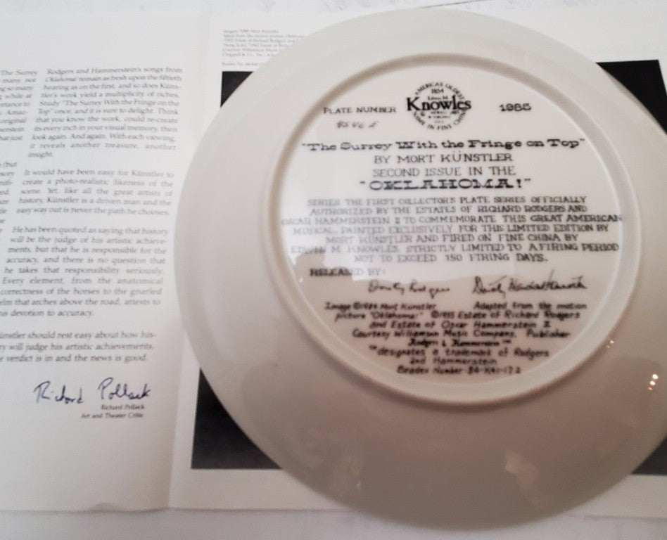Knowles Collectors Plate Oh What a Beautiful Morning, I Can't Say No and More