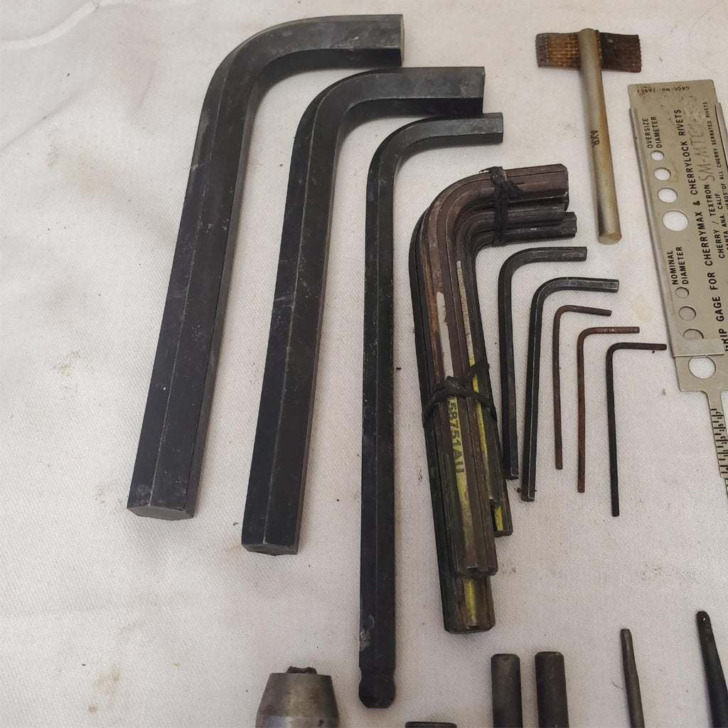 Lot of 34 Mixed Aircraft & Machinist Hex Keys, Punches, Gauges Tools LOT-272