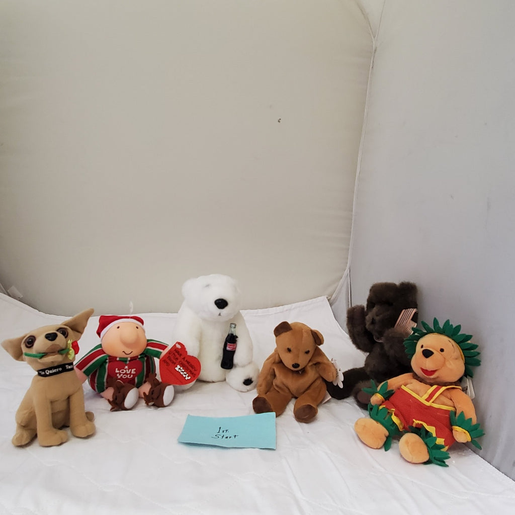 Set of 6 Multi Brand Plush Stuffed Animal Toy Figures
