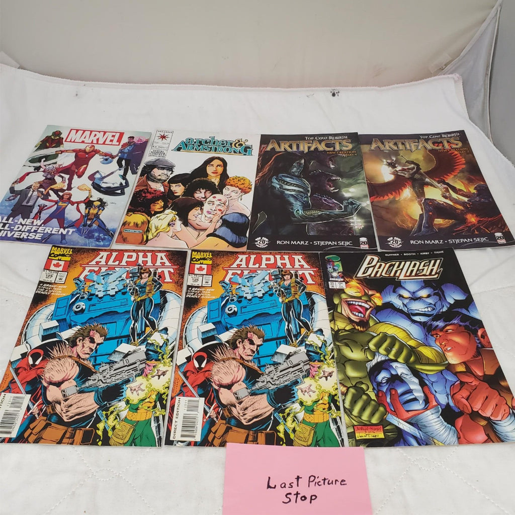 Lot of 7 Archer & Armstrong Artifacts Backlesh & Other Marvel Comic Books #24