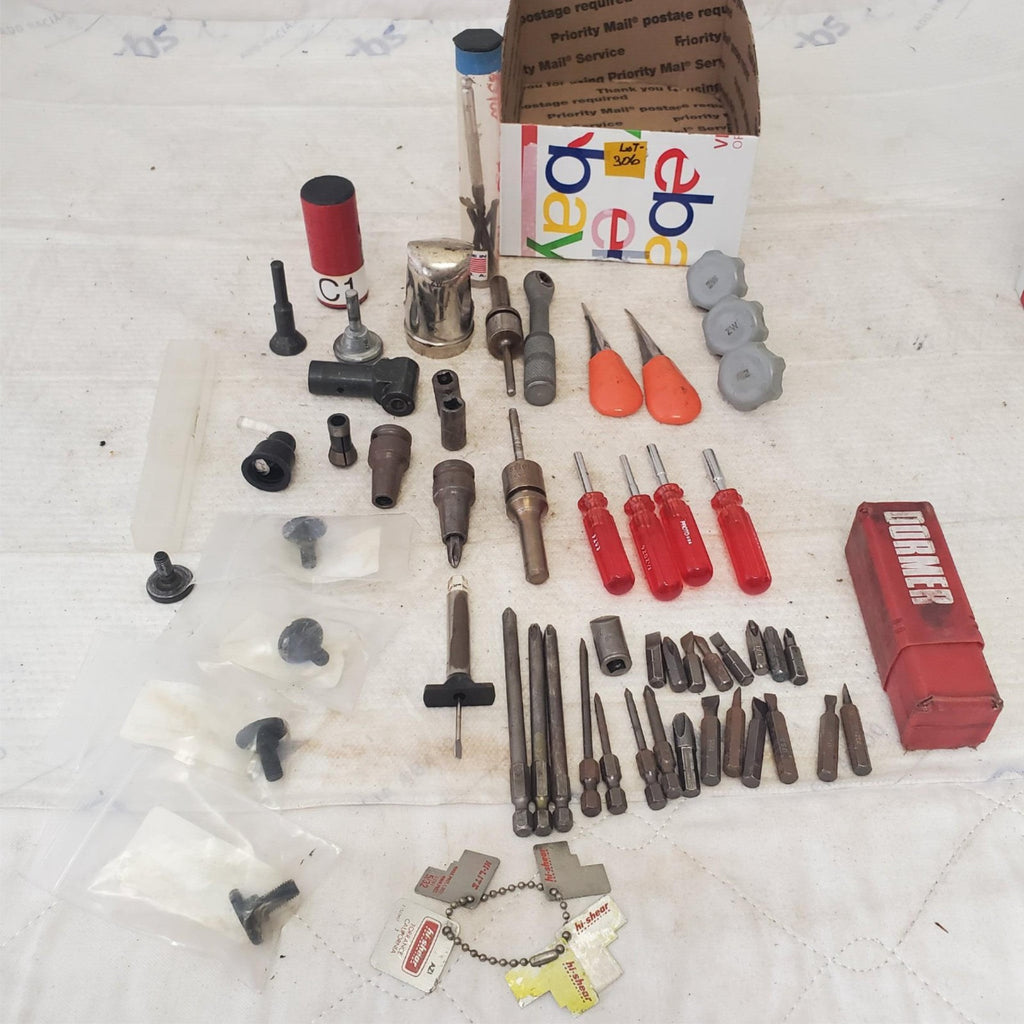 Lot of Assorted Shank Router Bits, Nut Drivers, Allen Bolt & other Tools LOT 306